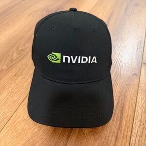 NVIDIA Merch Black and Green Logo Cap Hat